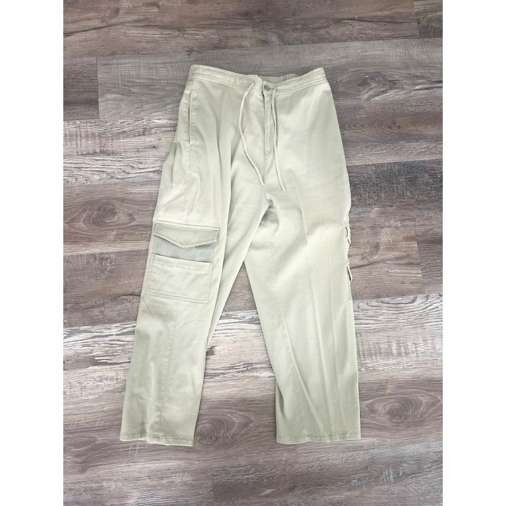 Serene Women's Tan Cargo Pants Size 14 Casual Drawstring Waist Relaxed Fit